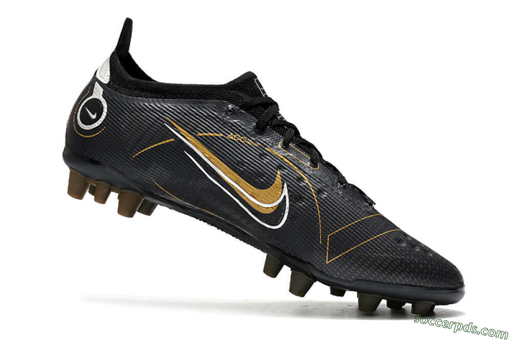 Nike Mercurial Vapor 14 Elite AG Low-Tops Football Boots - Black/Gold/Silver 4