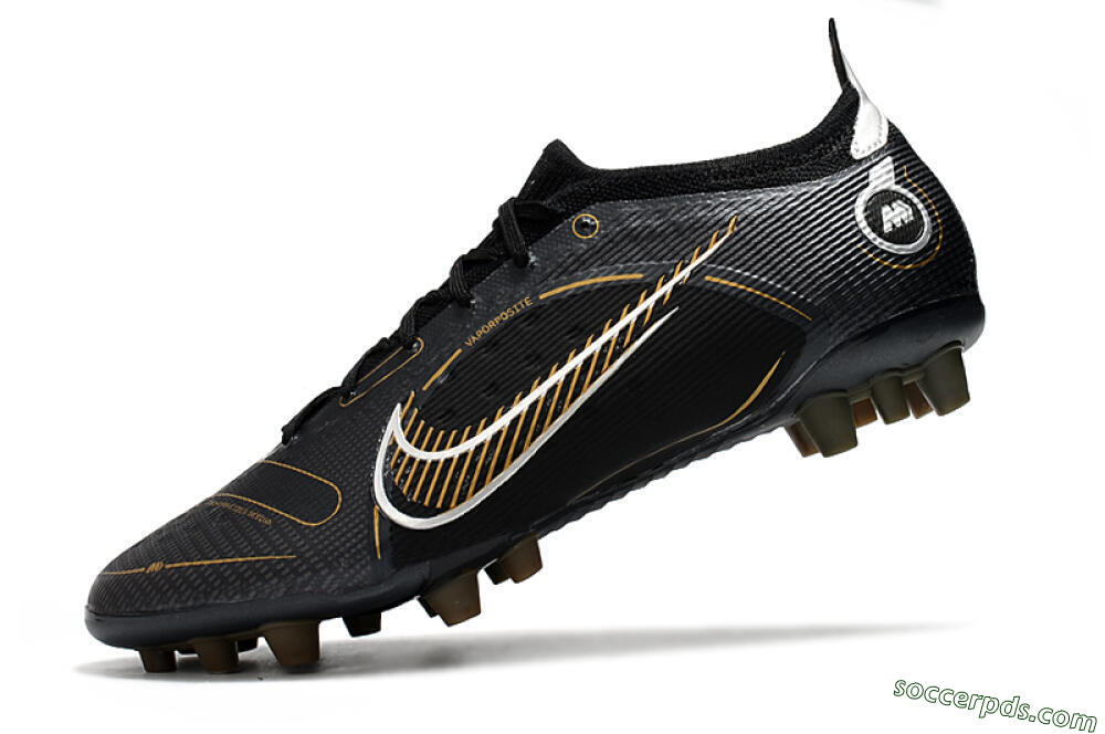 Nike Mercurial Vapor 14 Elite AG Low-Tops Football Boots - Black/Gold/Silver 5