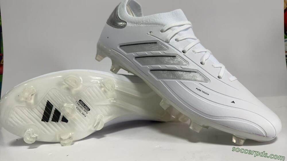 Adidas Copa Pure 2+ FG Low-Tops Football Boots - White/Silver/Black