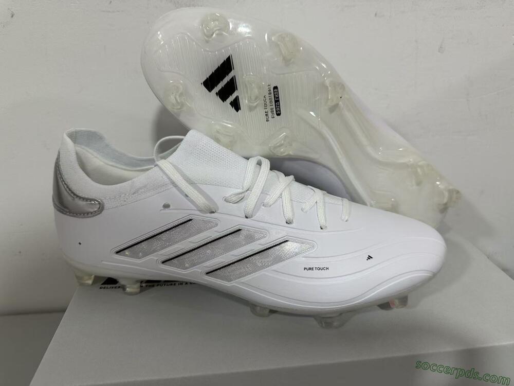 Adidas Copa Pure 2+ FG Low-Tops Football Boots - White/Silver/Black