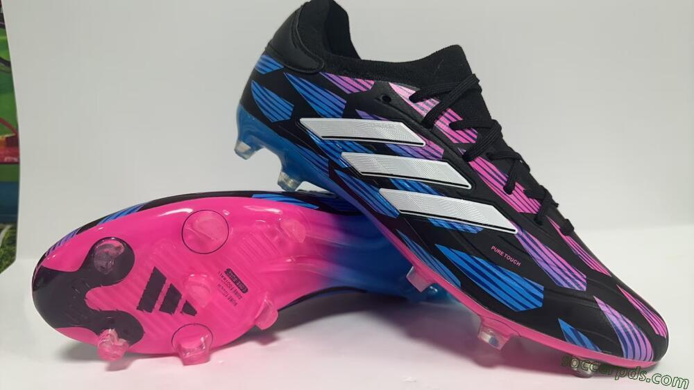 Adidas Copa Pure 2 FG Low-Tops Football Boots - Black/Pink/Blue