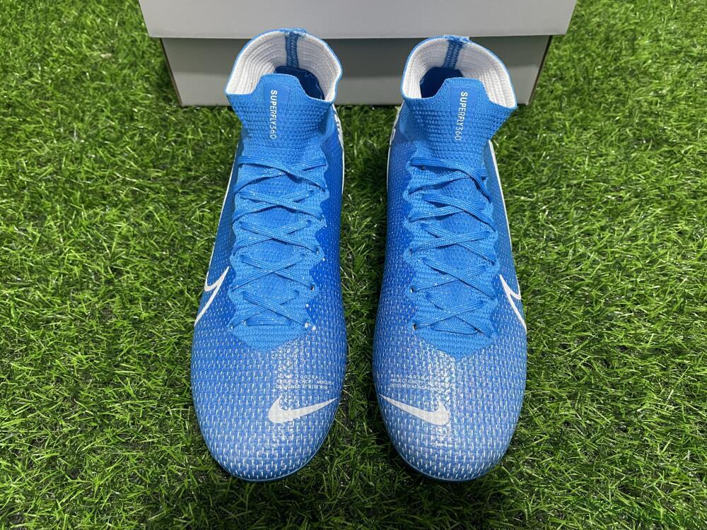 Nike Mercurial Superfly 7 Elite FG High-Tops Football Boots - Blue/White