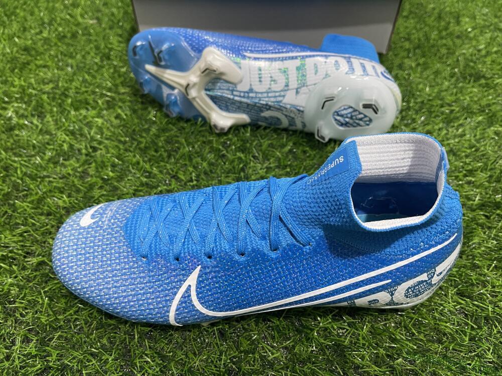 Nike Mercurial Superfly 7 Elite FG High-Tops Football Boots - Blue/White