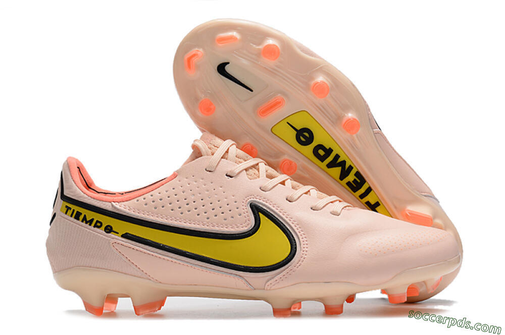 Nike Tiempo Legend 9 Elite FG Low-Tops Football Boots - Pink/Yellow/Black 1