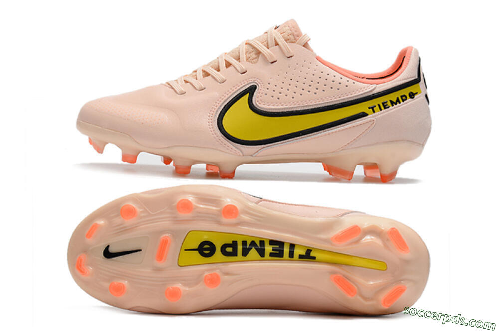Nike Tiempo Legend 9 Elite FG Low-Tops Football Boots - Pink/Yellow/Black 0