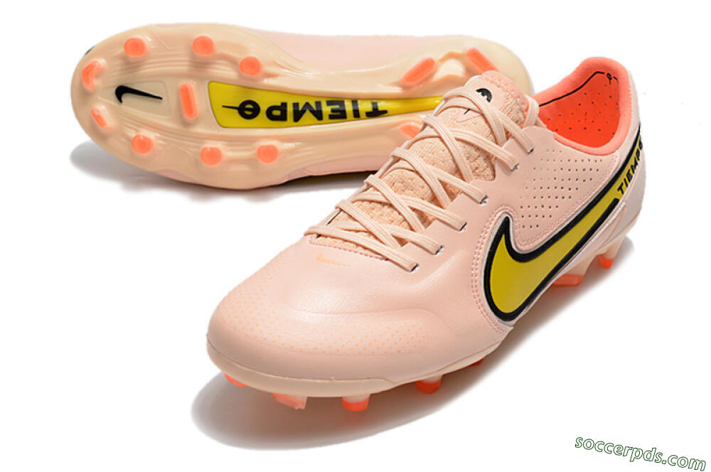 Nike Tiempo Legend 9 Elite FG Low-Tops Football Boots - Pink/Yellow/Black 3