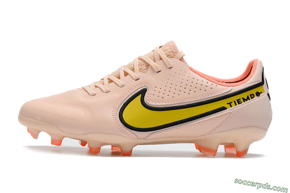 Nike Tiempo Legend 9 Elite FG Low-Tops Football Boots - Pink/Yellow/Black 2