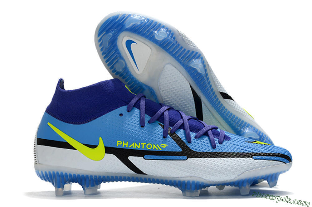 Nike Phantom GT2 DF Elite FG High-Tops Football Boots - Blue/Yellow/White 1
