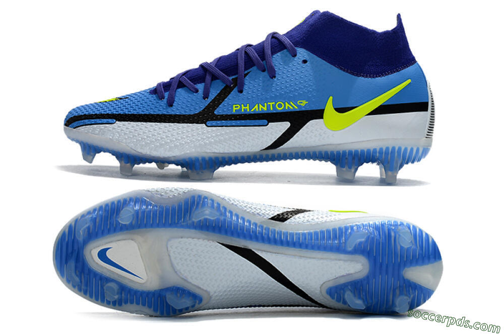 Nike Phantom GT2 DF Elite FG High-Tops Football Boots - Blue/Yellow/White 0