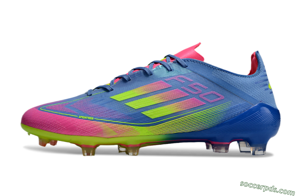 Adidas F50 Elite TF Low-Tops Football Shoes - Blue/Pink/Yellow 2