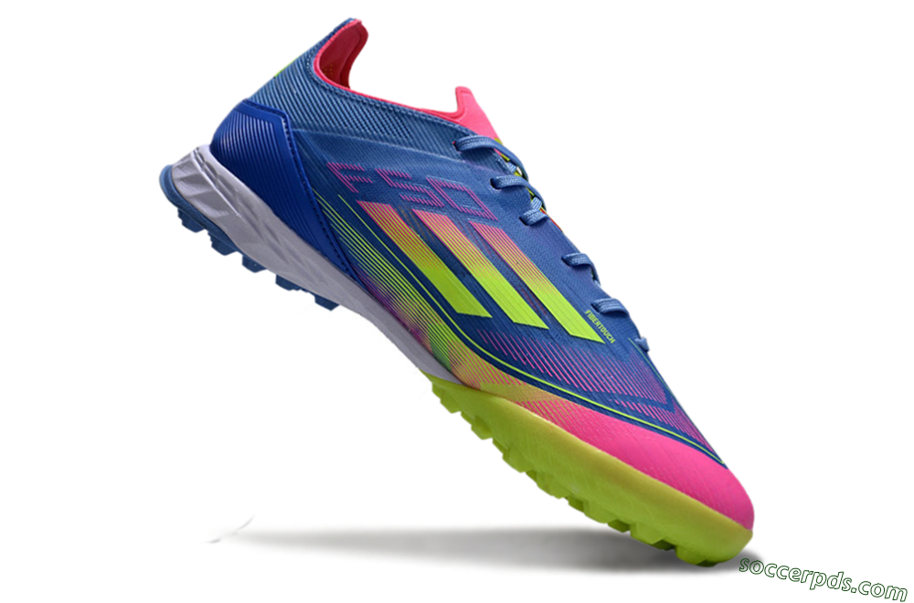 Adidas F50 Elite TF Low-Tops Football Shoes - Blue/Pink/Yellow 4