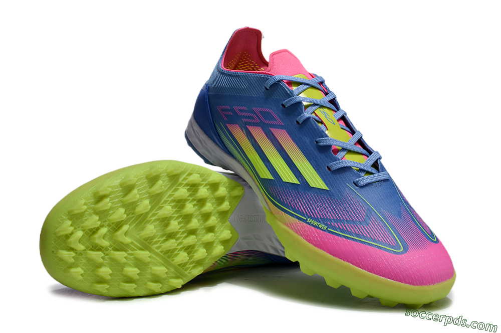 Adidas F50 Elite TF Low-Tops Football Shoes - Blue/Pink/Yellow 3