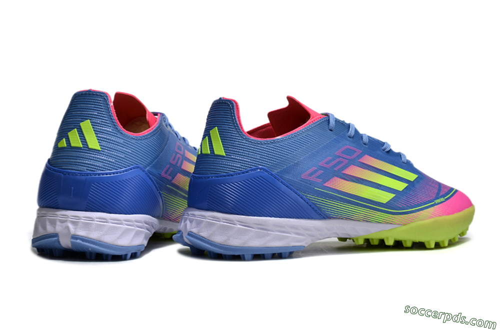 Adidas F50 Elite TF Low-Tops Football Shoes - Blue/Pink/Yellow 6