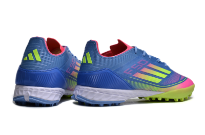Adidas F50 Elite TF Low-Tops Football Shoes - Blue/Pink/Yellow
