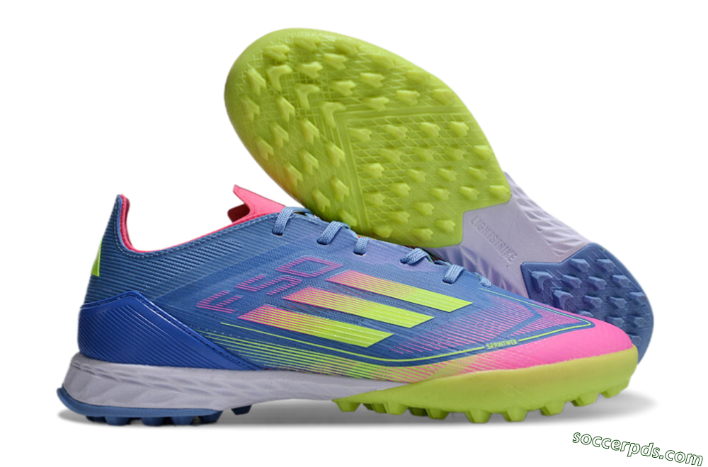 Adidas F50 Elite TF Low-Tops Football Shoes - Blue/Pink/Yellow 1