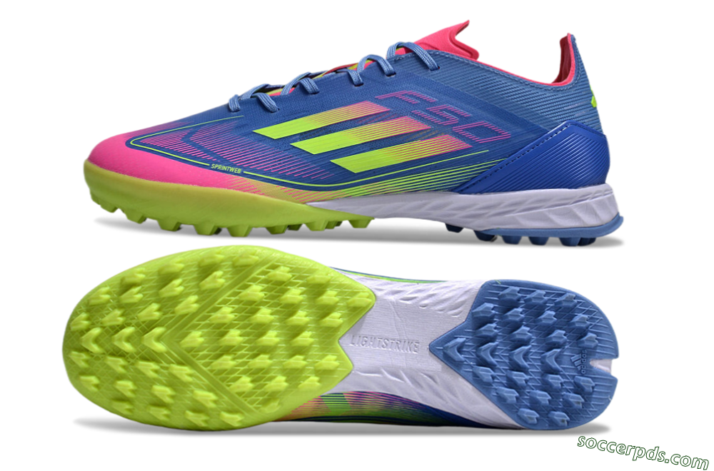 Adidas F50 Elite TF Low-Tops Football Shoes - Blue/Pink/Yellow 0