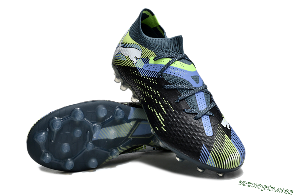 Puma Future Ultimate MG Low-Tops Football Boots - Black/Blue/Yellow 3