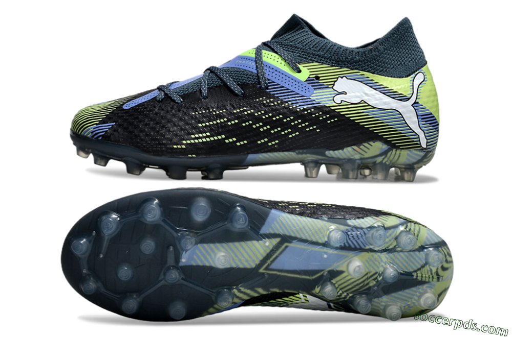 Puma Future Ultimate MG Low-Tops Football Boots - Black/Blue/Yellow 0