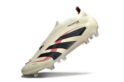Adidas Predator Elite Laceless FG Low-Tops Football Boots - Beige/Red/Black