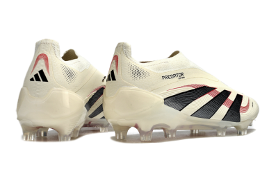 Adidas Predator Elite Laceless FG Low-Tops Football Boots - Beige/Red/Black