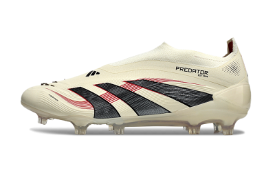Adidas Predator Elite Laceless FG Low-Tops Football Boots - Beige/Red/Black