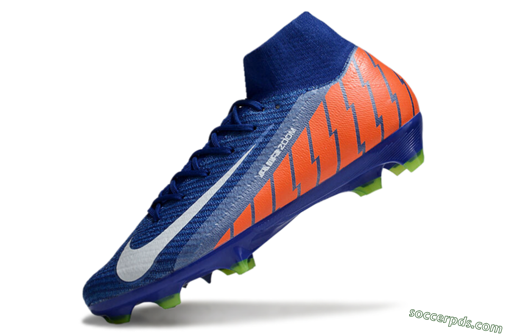 Nike Air Zoom Mercurial Superfly 10 Elite FG High-Tops Football Boots - Blue/White/Orange 5