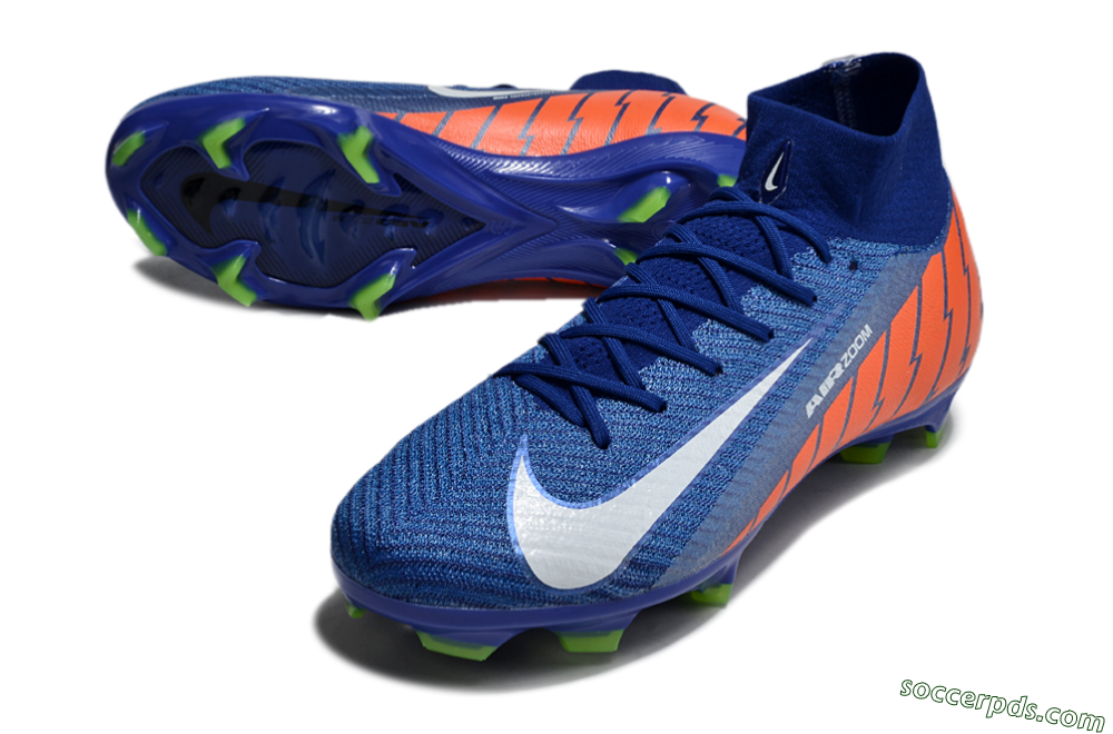 Nike Air Zoom Mercurial Superfly 10 Elite FG High-Tops Football Boots - Blue/White/Orange 3