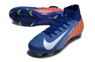 Nike Air Zoom Mercurial Superfly 10 Elite FG High-Tops Football Boots - Blue/White/Orange