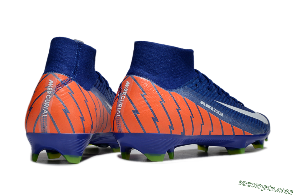 Nike Air Zoom Mercurial Superfly 10 Elite FG High-Tops Football Boots - Blue/White/Orange 6
