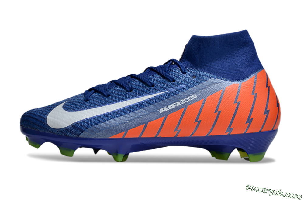Nike Air Zoom Mercurial Superfly 10 Elite FG High-Tops Football Boots - Blue/White/Orange 2