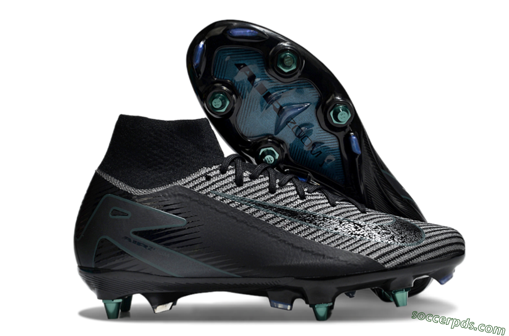Nike Air Zoom Mercurial Superfly 10 Elite SG High-Tops Football Boots - Black/Jade 1