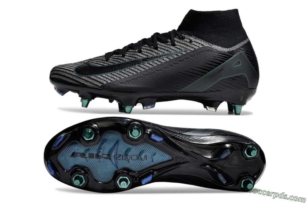 Nike Air Zoom Mercurial Superfly 10 Elite SG High-Tops Football Boots - Black/Jade 0