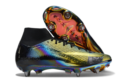 Nike Air Zoom Mercurial Superfly 10 Elite SG High-Tops Football Boots - Gold/Black/Blue