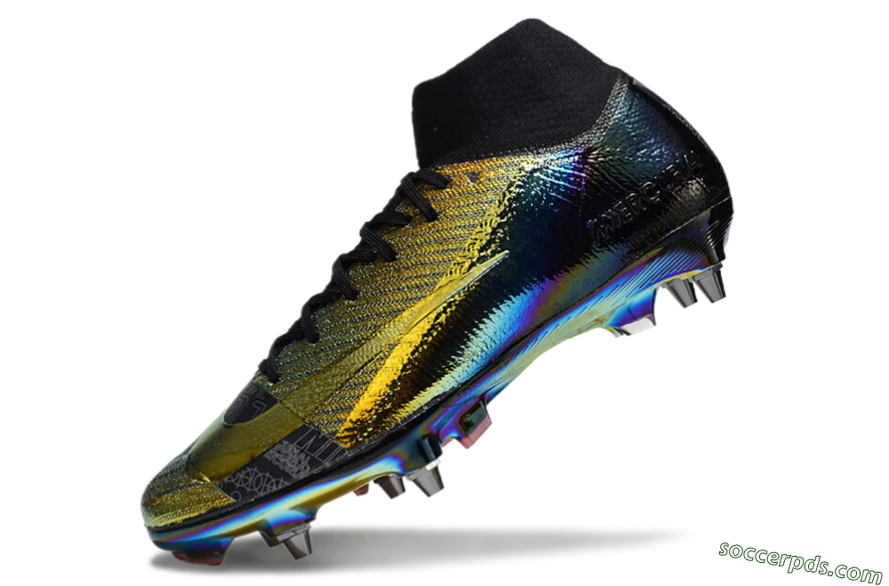 Nike Air Zoom Mercurial Superfly 10 Elite SG High-Tops Football Boots - Gold/Black/Blue 5