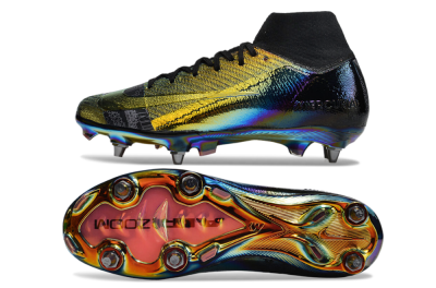 Nike Air Zoom Mercurial Superfly 10 Elite SG High-Tops Football Boots - Gold/Black/Blue