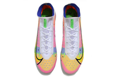 Nike Mercurial Superfly 8 Elite AG High-Tops Football Boots - White/Pink/Blue/Yellow