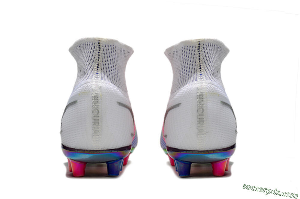 Nike Mercurial Superfly 8 Elite AG High-Tops Football Boots - White/Pink/Blue/Yellow 5