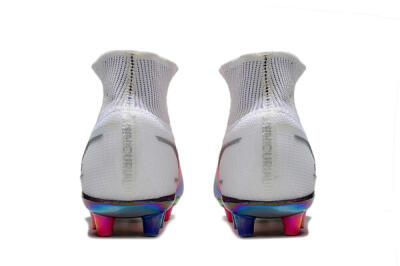 Nike Mercurial Superfly 8 Elite AG High-Tops Football Boots - White/Pink/Blue/Yellow