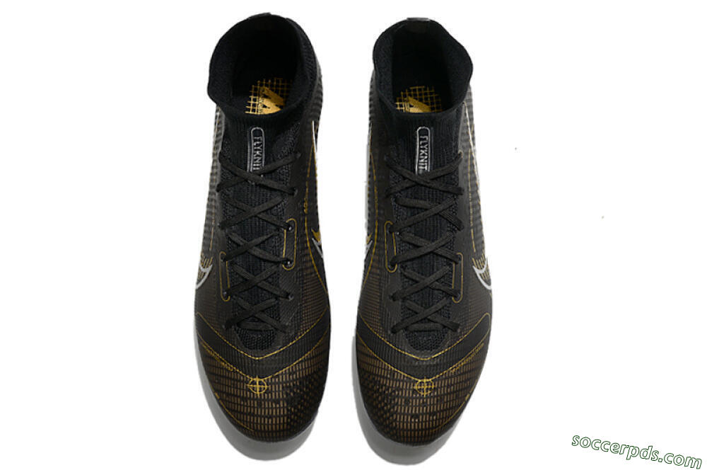 Nike Mercurial Superfly 8 Elite FG High-Tops Football Boots - Black/Gold/Silver 4