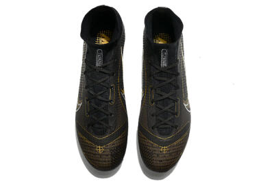 Nike Mercurial Superfly 8 Elite FG High-Tops Football Boots - Black/Gold/Silver