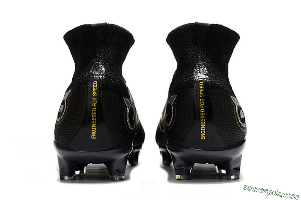 Nike Mercurial Superfly 8 Elite FG High-Tops Football Boots - Black/Gold/Silver 5