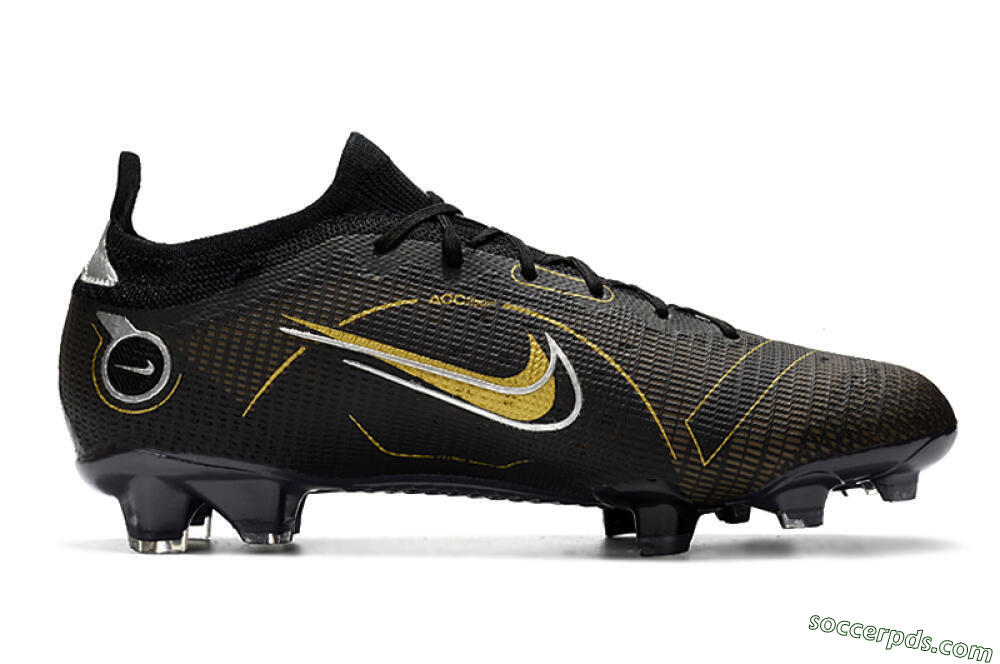 ike Mercurial Vapor 14 Elite FG Low-Tops Football Boots - Black/Gold/Silver 7