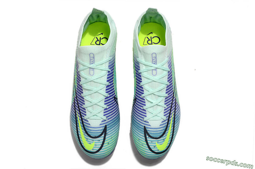 ike Mercurial Vapor 14 Elite FG Low-Tops Football Boots - Blue/Jade/Yellow 4