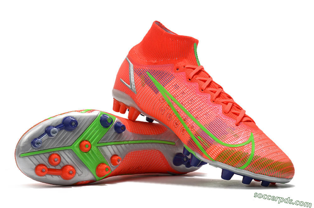 Nike Mercurial Superfly 8 Elite AG High-Tops Football Boots - Red/Yellow/Silver 3