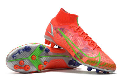 Nike Mercurial Superfly 8 Elite AG High-Tops Football Boots - Red/Yellow/Silver