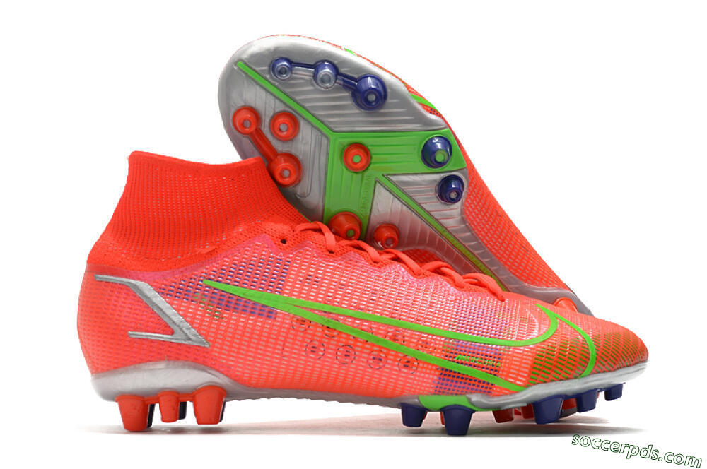 Nike Mercurial Superfly 8 Elite AG High-Tops Football Boots - Red/Yellow/Silver 1