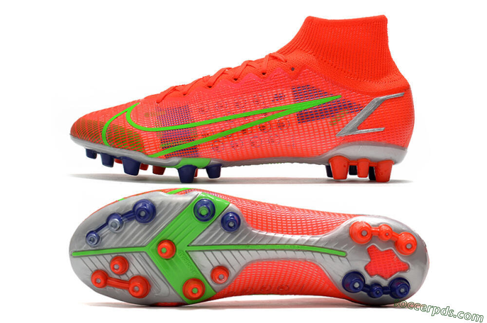Nike Mercurial Superfly 8 Elite AG High-Tops Football Boots - Red/Yellow/Silver 0