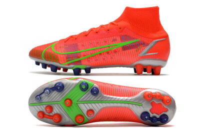 Nike Mercurial Superfly 8 Elite AG High-Tops Football Boots - Red/Yellow/Silver