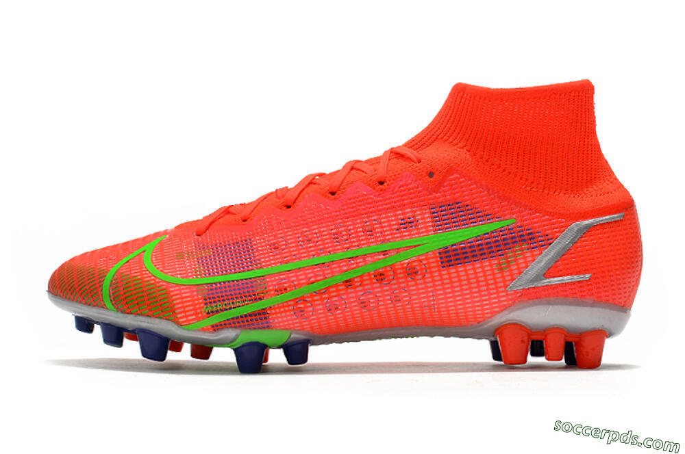 Nike Mercurial Superfly 8 Elite AG High-Tops Football Boots - Red/Yellow/Silver 2