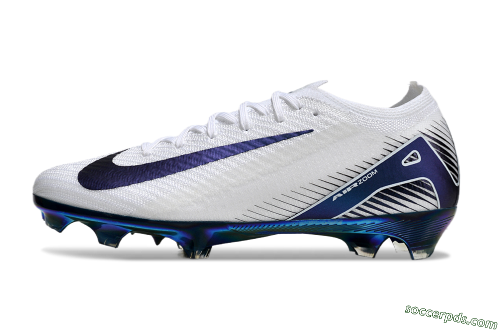 Nike Air Zoom Mercurial Vapor 16 Elite FG Low-Tops Football Boots - White/Blue/Gold 4